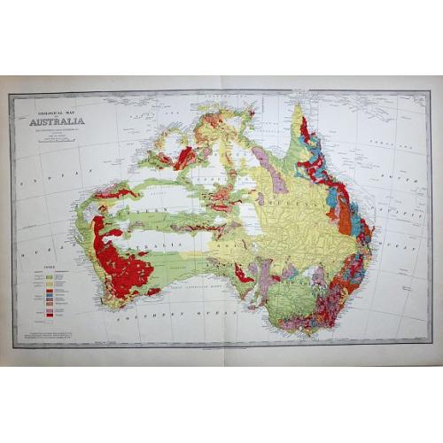 Old map image download for GEOLOGICAL MAP OF AUSTRALIA 