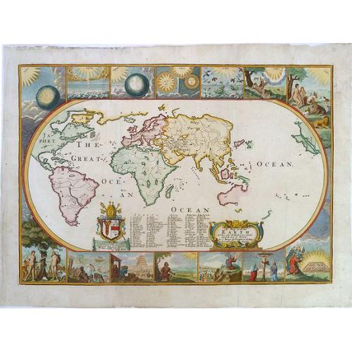 Old map image download for A map of all the Earth and how after the flood it was. . ..