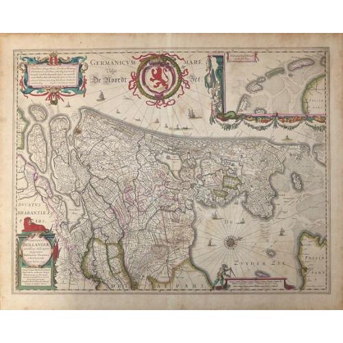 Old map image download for Comitatus Hollandiae novissima description Designatore Balthazaro Florentio a Berckenrode Anno Domini 1629.