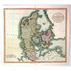 A New Map of the Kingdom of Denmark, Comprehending North and South Jutland, Zeeland, Fyen, Laaland, and Part of Holstein