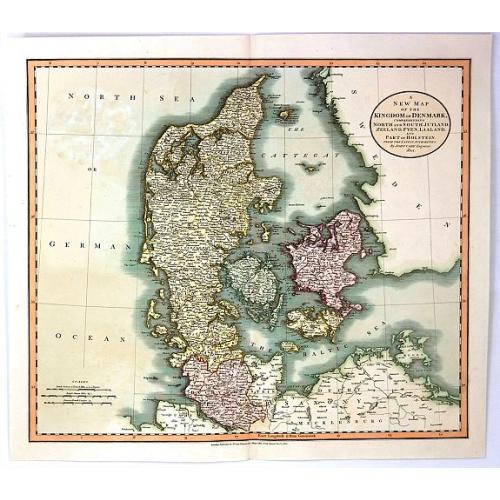 Old map image download for A New Map of the Kingdom of Denmark, Comprehending North and South Jutland, Zeeland, Fyen, Laaland, and Part of Holstein