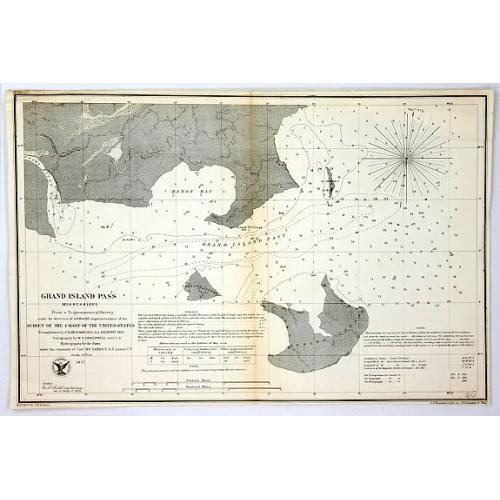 Old map image download for Grand Island Pass, Mississippi.