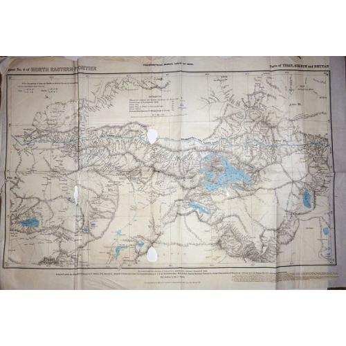 Old map image download for Trigonometrical Branch Survey of India, Sheet No6 of North Eastern Frontier Parts of Tibet, Sikhim and Bhutan