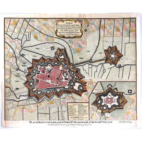 Old map image download for Plan of the City of Aire and of Fort St. Francis with a View of St. Venant