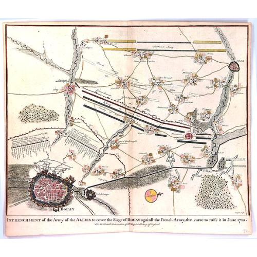 Old map image download for Entrenchment of the Army of the Allies to cover the Siege of Douay ...