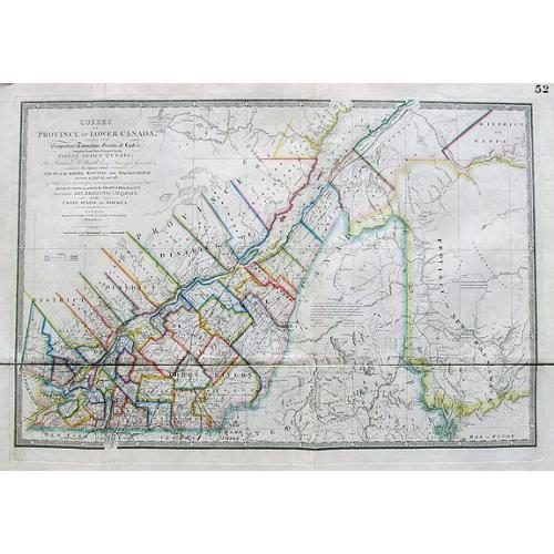 Old map image download for Quebec or Province of Lower Canada, Describing all the Seigneuries, Townships, Grants of Land, &c...