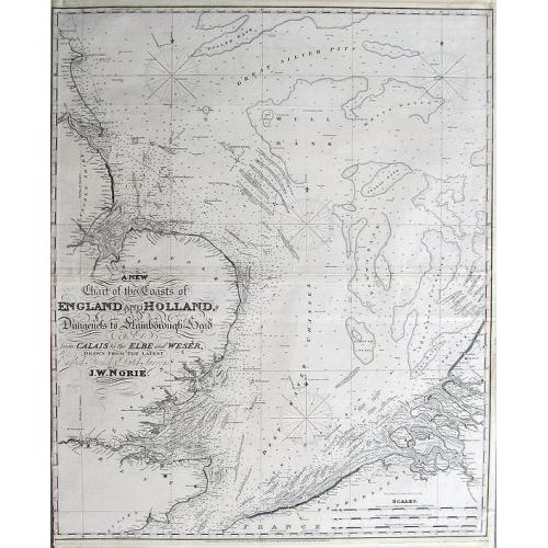 Old map image download for A New Chart of the Coasts of England and Holland, from Dungeness to Flamborough Head and from Calais to the Elbe and Weser...