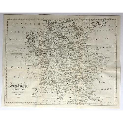 Old map image download for Germany Exhibiting the Present Seat of War, 1805.