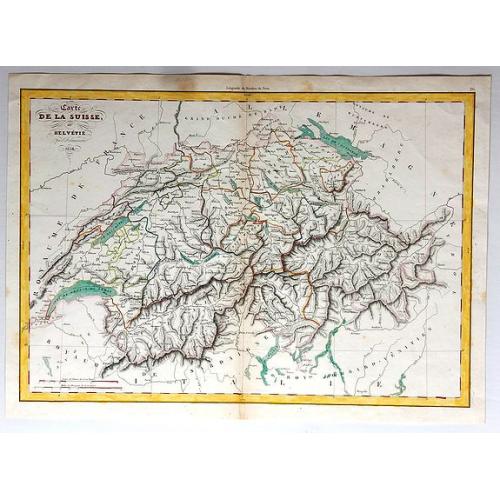 Old map image download for Carte de la Suisse, or Helvetie, par Delamarche, 1858.