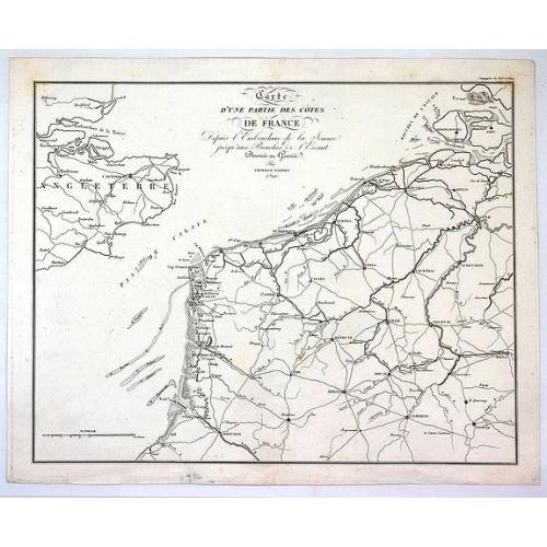 Old map image download for Carte D'Une Partie des Cotes de France.