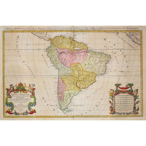 Old map image download for Amerique meridionale divisee en ses principales.