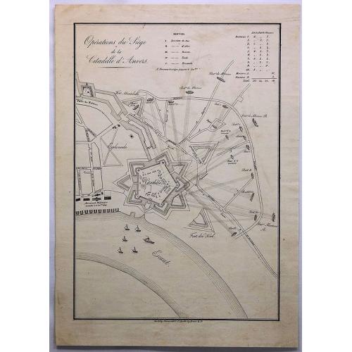 Old map image download for Operations du Siege de la Citadelle d'Anvers.