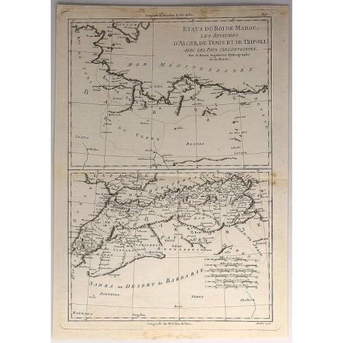 Old map image download for Etats du Roi de Maroc. Les Royaumes D'Algier, de Tunis et de Tripoli, avec les Pays Circonvoisins.