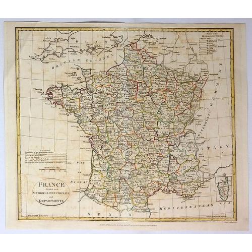 Old map image download for France Divided Into Metropolitan Circles and Departments.