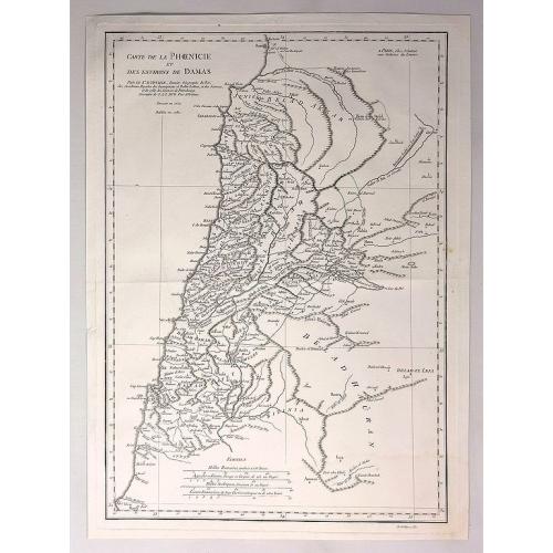 Old map image download for Carte de la Phoenicie et des Environs de Damas.