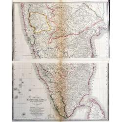 Map of the Peninsula of India, from the 19th Degree of North Latitude to Cape Comorin.