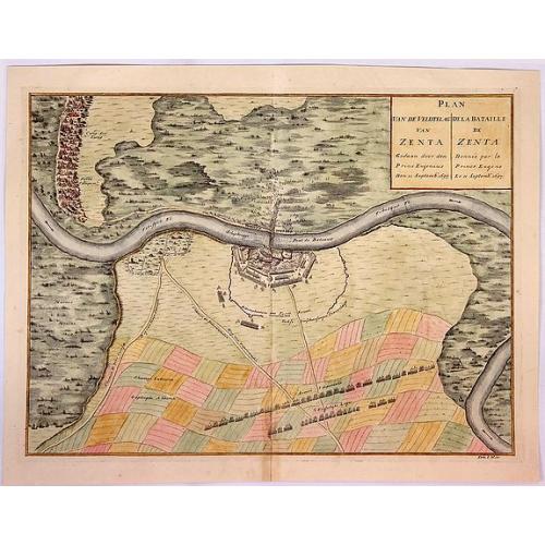 Old map image download for Plan van de Veldtslag van Zenta.