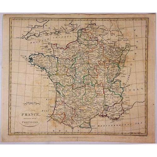 Old map image download for France Divided Into Provinces.