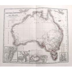 Das Austral-Continent oder Neu Holland nach Krusenstern, King, Flinders, Freycinet, Oxey, Sturt, Mitchell in Mercator's Projection entworfen von C.F. Weiland...