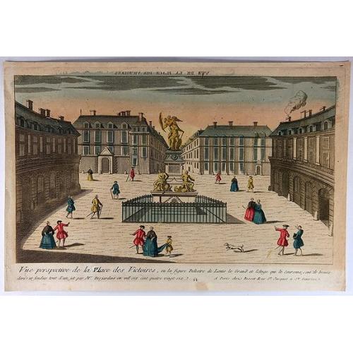 Old map image download for Vue Perspective de la Place des Victoires.