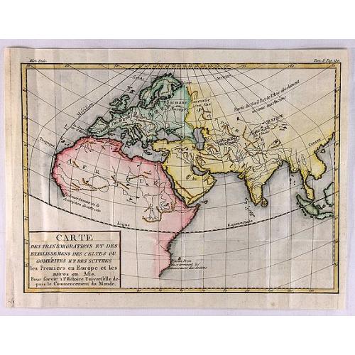 Old map image download for Carte des Transmigrations et des Etablissemens de Celtes ou Comerites et des Scythes.