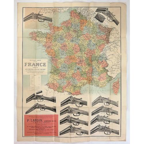 Old map image download for Nouvelle Carte de la France Indiquant les Routes, les Chins de Fer les Stations Thermales et Balneaires D'Apres les Documents les Plus Recents