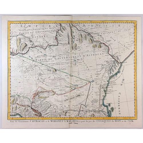 Old map image download for Partie des Gouvernemens d'Astracan et de Woronez le Kabarda et Partei du Pais des Coszques du Don et du Jaik