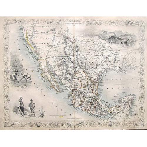 Old map image download for Mexico, California and Texas.