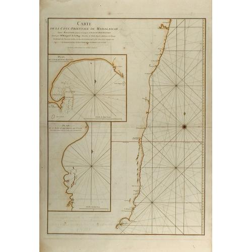 Old map image download for Carte de la Cote orientale de Madagascar depuis Mananzari jusques et compris l'anse du Fort Dauphin.