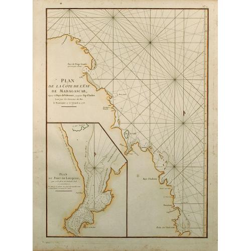 Old map image download for Plan de la Cote de L'Est de Madagascar, depuis la Baye de Vohemare jusqu'au Cap d'Ambre