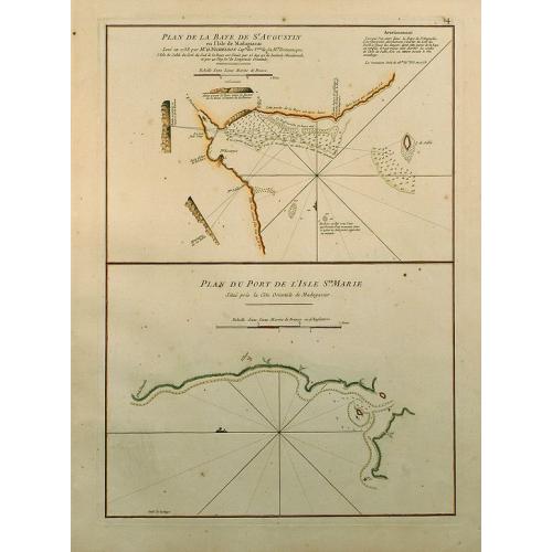 Old map image download for Plan de la Baye de St. Augustin en l'Isle de Madagascar / Plan du Port de l'Isle Ste. Marie.