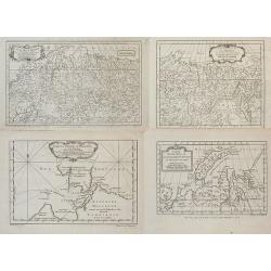 Lot of four maps showing Siberia and parts of Northern Russia.