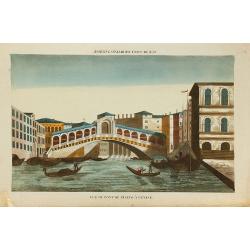 Vue du pont de Rïalto à Venise.