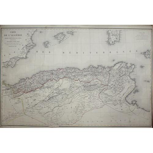 Old map image download for Carte de l'Algérie, dressée Au Dépôt Général de La Guerre sous la direction de M. le Lieut.t Général Pelet