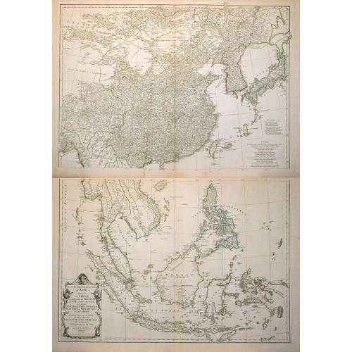 Old map image download for Seconde partie de la carte d'Asie contenant la Chine et partie de la Tratarie, l'Inde . . . Sumatra, Java, Borneo, Moluques, Philippines et du Japon.