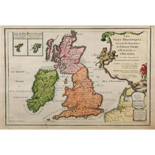 Old map image download for Les Isles Britanniques, ou sont les Royaumes d'Angleterre, d'Ecosse et d'Irlande.