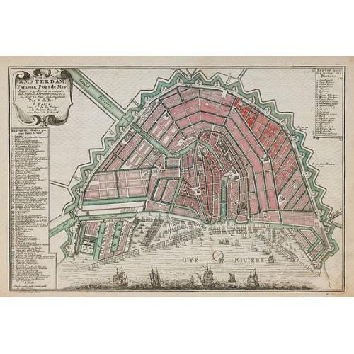 Old map image download for Amsterdam, Fameux port de mer.