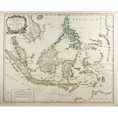 Old map image download for Archipel Des Indes Orientales, qui comprend Les Isles De La Sonde ... Philippines ...