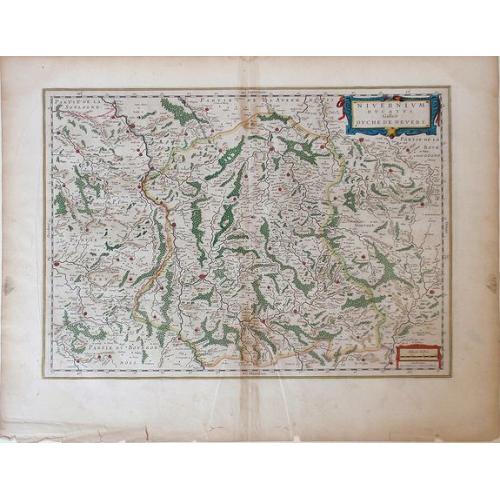 Old map image download for Nivernum Ducatus Gallice duche de Nevers