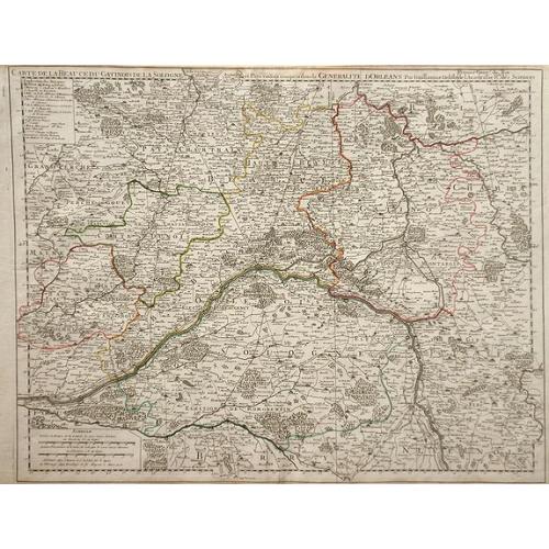 Old map image download for Carte de la Beauce du Gatinois de la Sologne et Pays voifins compris dans la Generalite d\'Orleans.