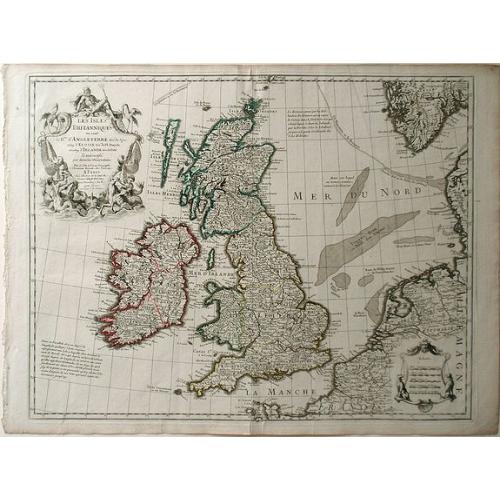 Old map image download for Les Isles Britanniques ou Sont le Rme d\"Angleterre Tire de Speci Celuy d\'Ecosse tire de the Pont &C et Celuy d\'Irlande tire de Petti le tout Rectife par Diverfes Observations.