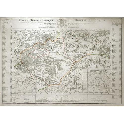 Old map image download for Carte Topographique du Diocese de Senlis.