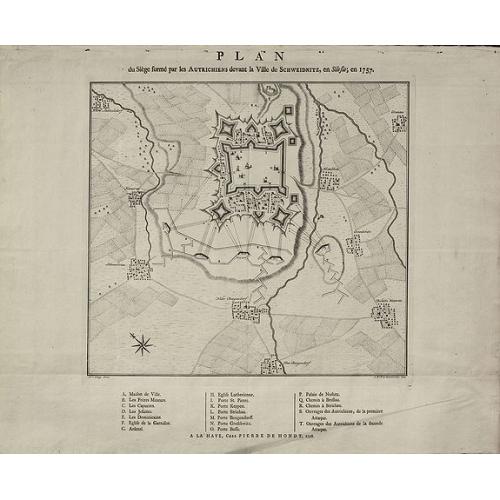 Old map image download for Plan du Siège formé par les Autrichiens devant la Ville de Schweidnitz, en Silesie, en 1757