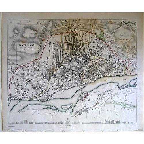 Old map image download for Warsaw (Warszawa) Published under the Superintendence of the society for the diffusion of useful knowledge.