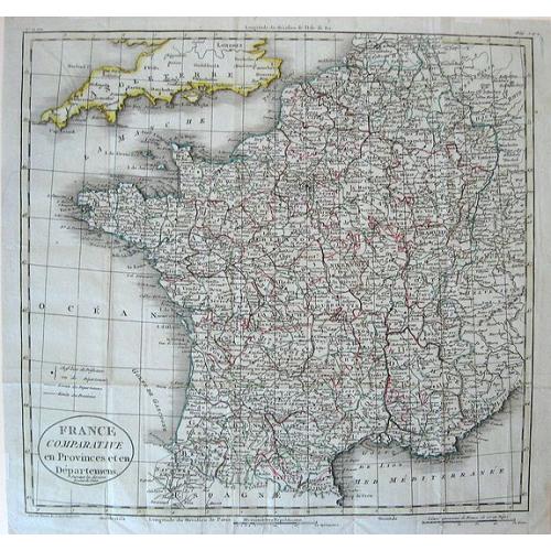 Old map image download for France Comparative en Provinces et en Departements . . .