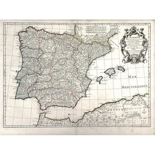 Old map image download for L'Espagne, dresse fur la Description qui en a ete faite par Rodrigo Mendez Sylva. . .