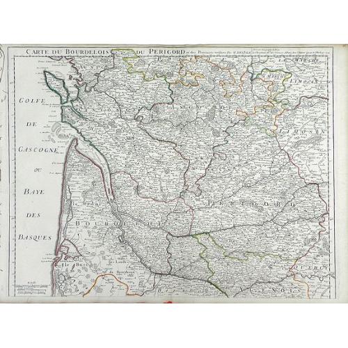 Old map image download for Carte du Bourdelois du Perigord et des Provinces voisines. . .