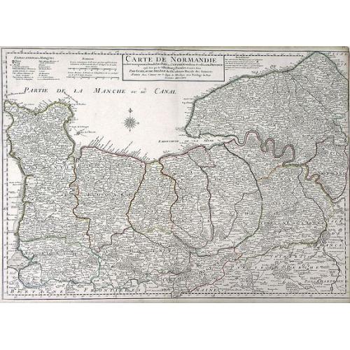 Old map image download for Carte de Normandie ousont marquez exacteme Les Pays ou Contrees enferm ees dascette Province aussi bien que les Villes Bourgs Paroissese.