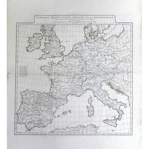 Old map image download for Germanie, France, Italie, Espagne, Isles Britanniques,; Dans un Age intermediaire de l'Anciene Geographie et de la Moderne