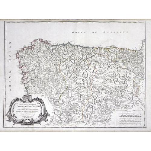 Old map image download for Partie Septentrionale de la Couronne de Castille ou se trouvent Les Royaumes de Castille Vieille de Leon, de Gallice, des Asturies, La Biscaye et la Navarre...